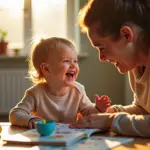 Родитель играет с ребёнком в игры на развитие эмоционального интеллекта